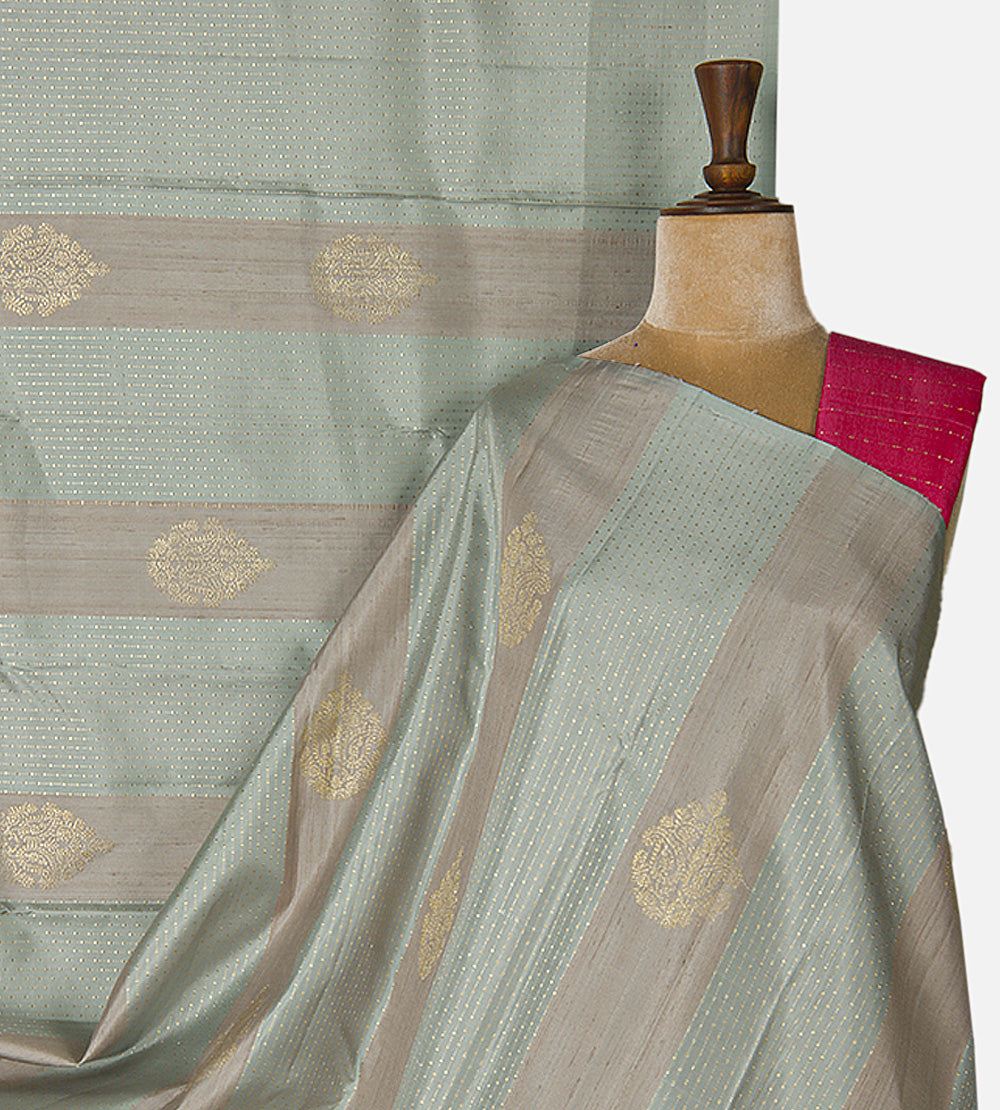 Grey Kanchipuram Silk Saree