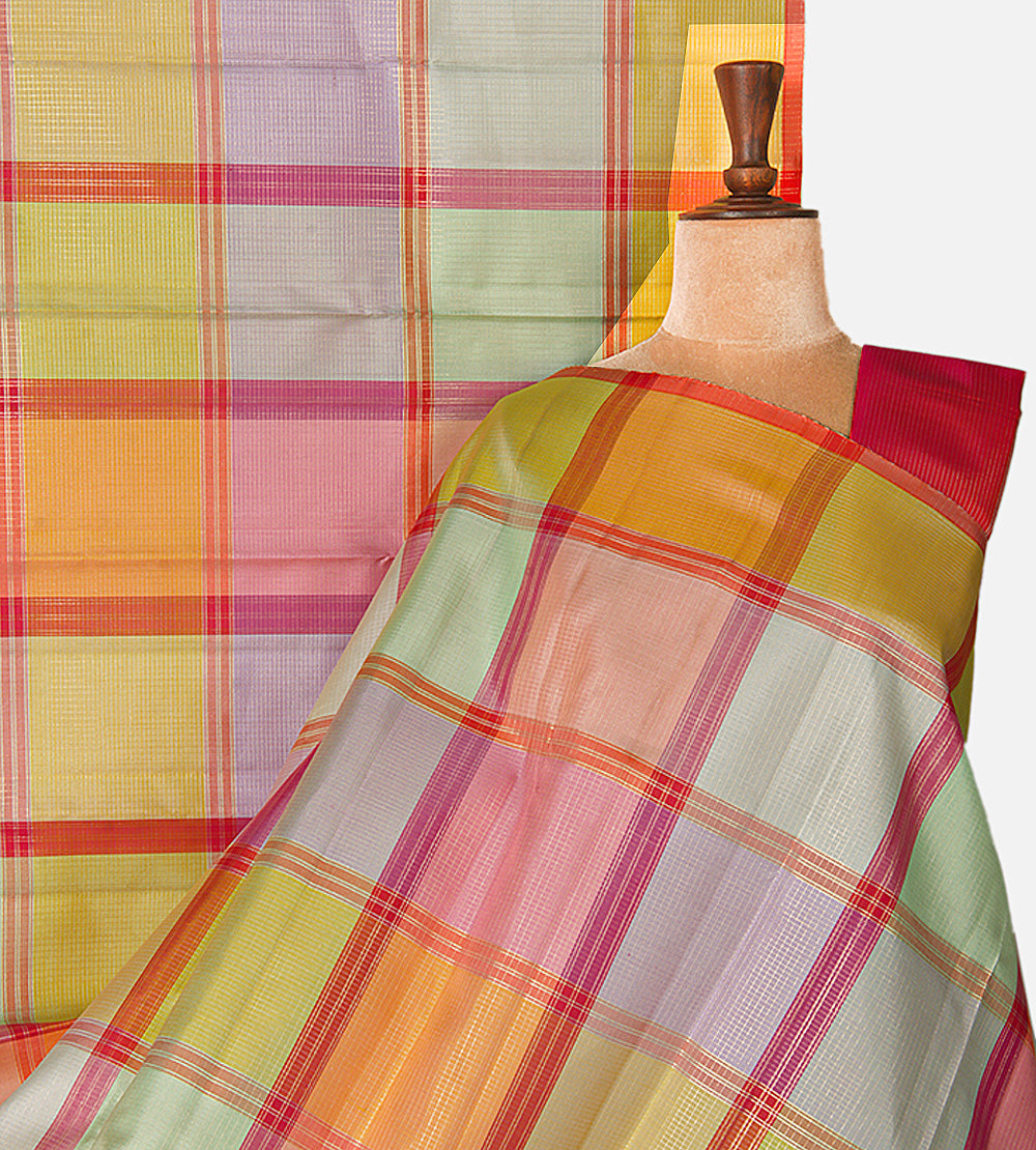 Multicolour Kanchipuram Silk Saree