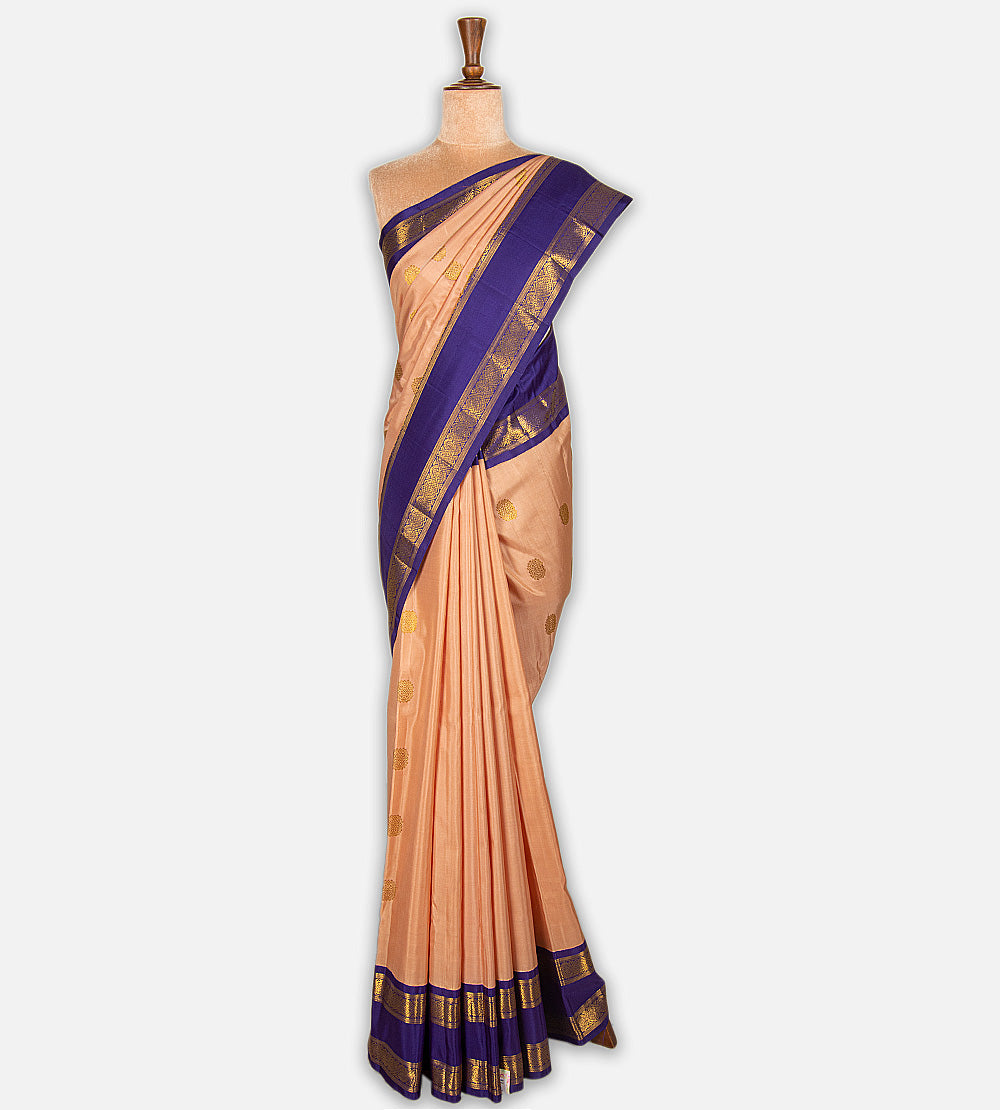 Peach Kanchipuram Silk Saree