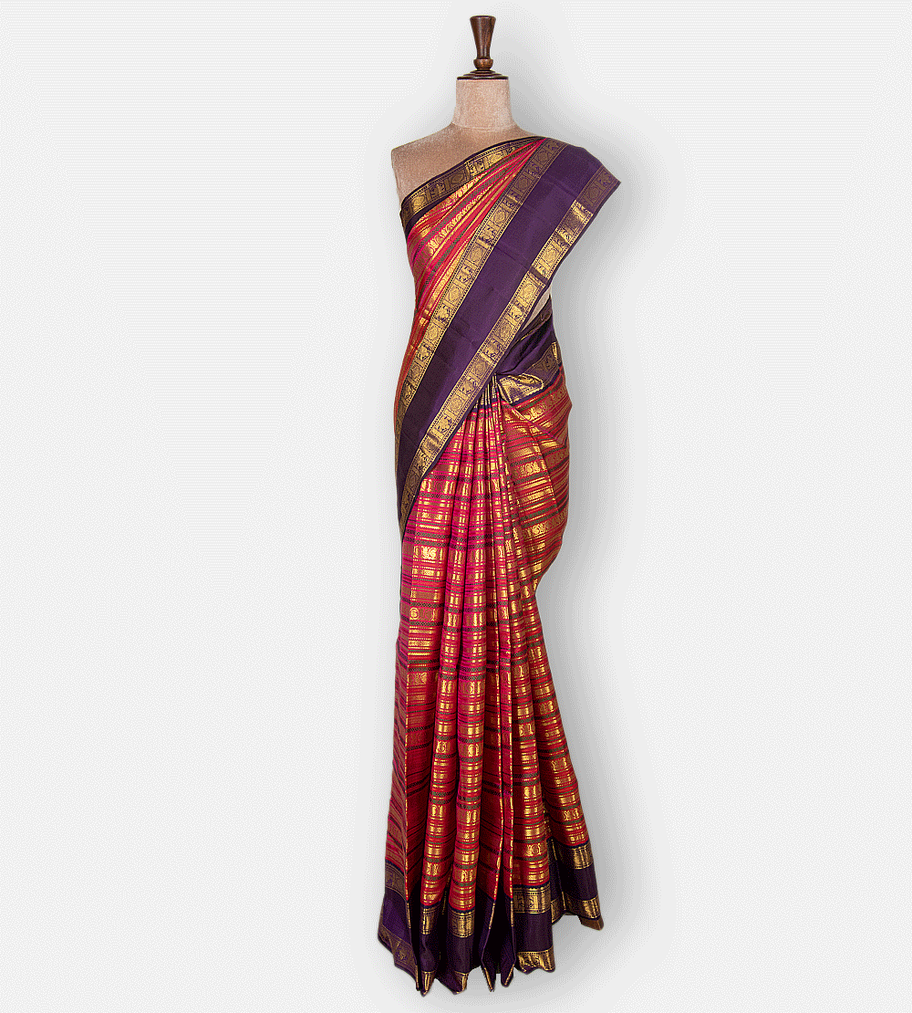 Pink Kanchipuram Silk Saree