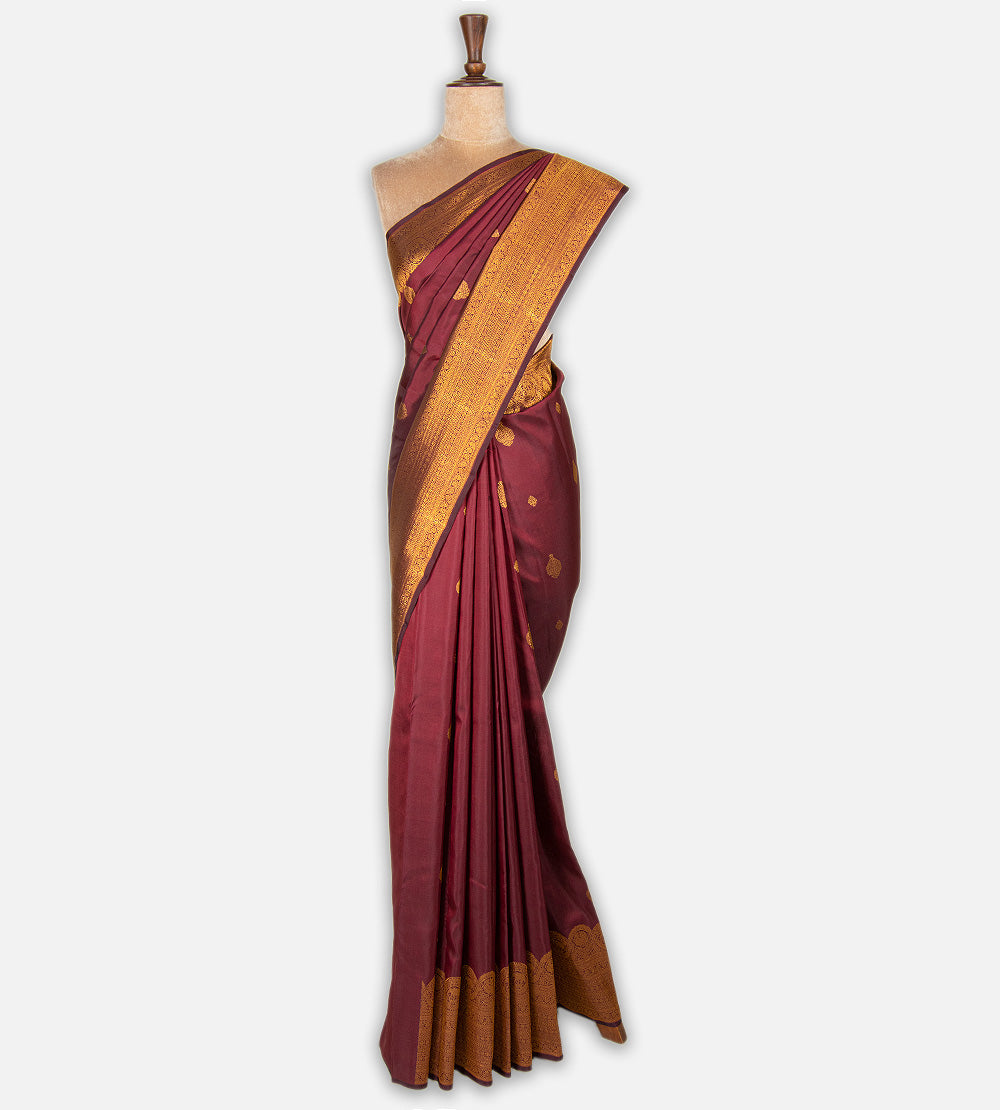 Maroon Kanchipuram Silk Saree