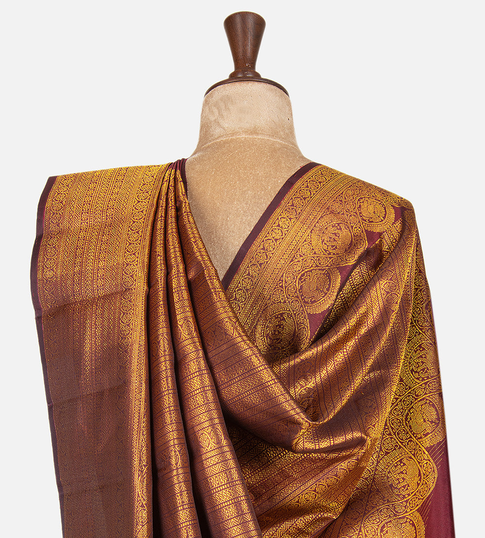 Maroon Kanchipuram Silk Saree