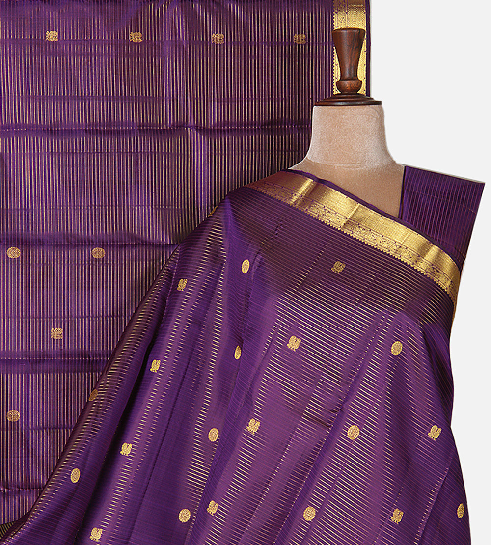 Purple Kanchipuram Silk Saree