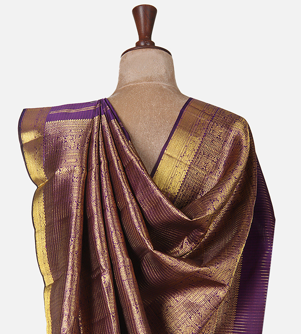 Purple Kanchipuram Silk Saree