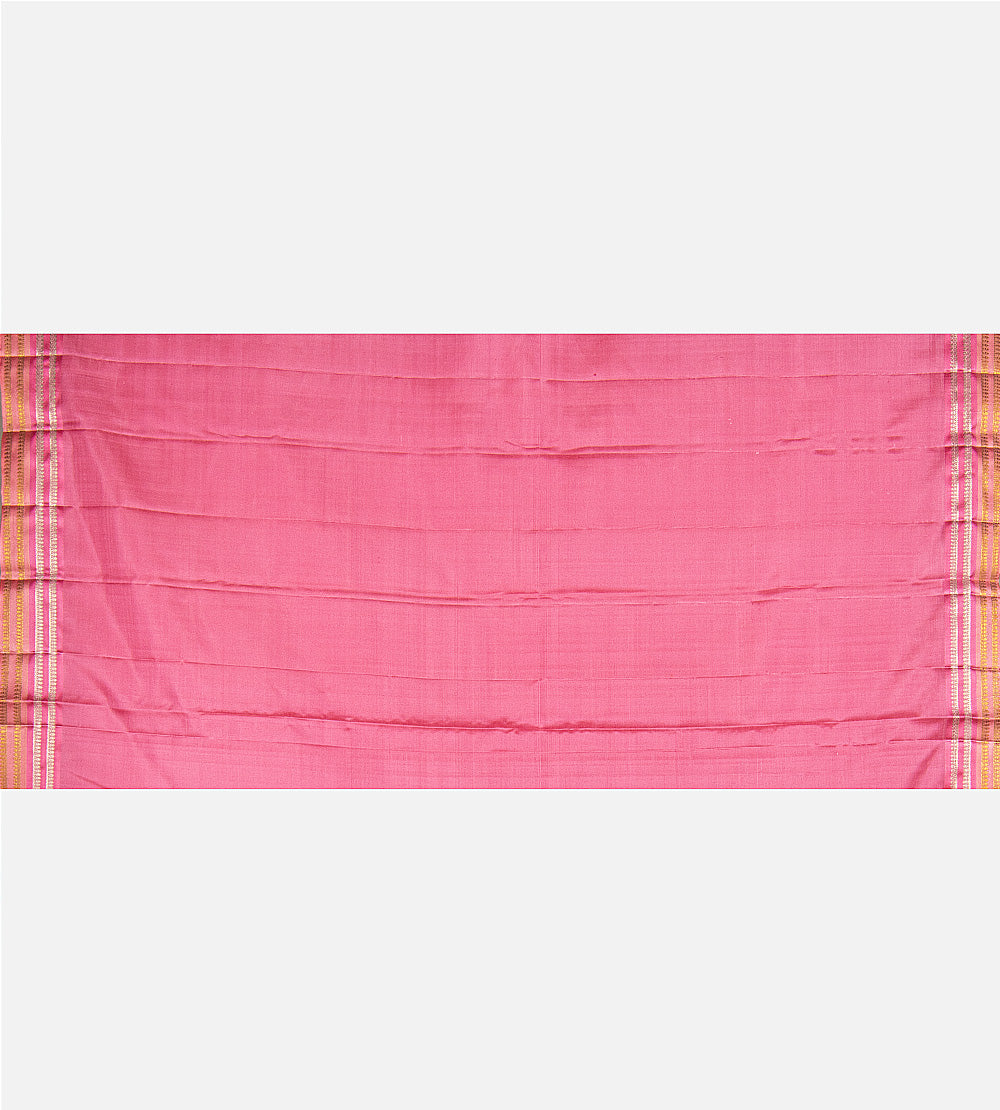 Golden Peach Kanchipuram Silk Saree