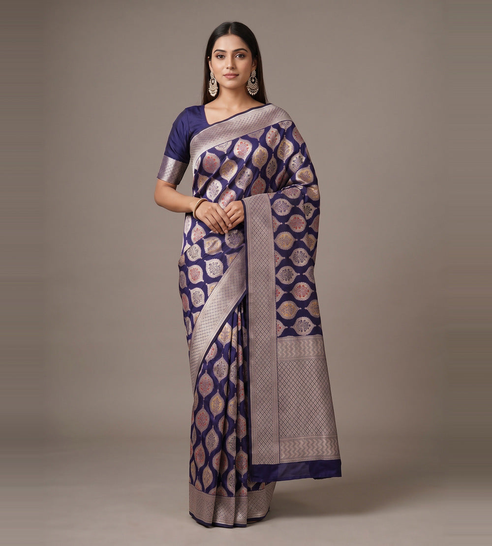Blue Banarasi Silk Saree