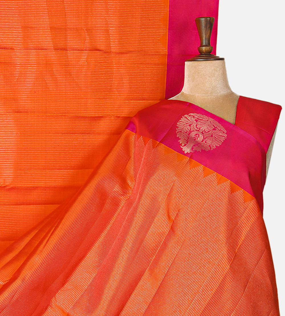 Orange Kanchipuram Silk Saree