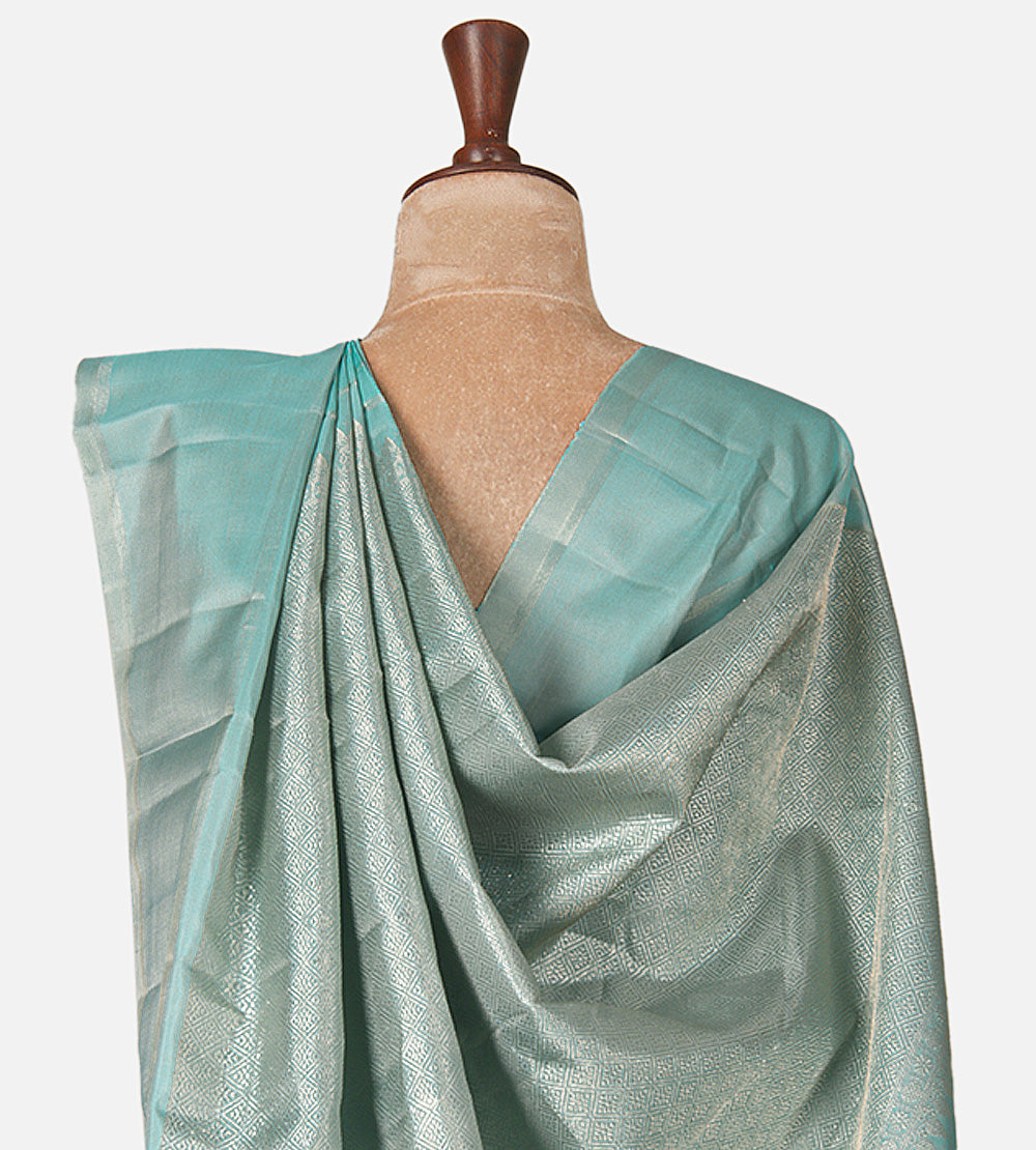 Turquoise Blue Kanchipuram Silk Saree