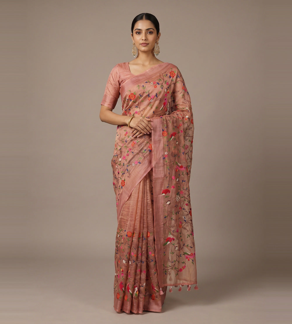 Pink Kota Silk Saree