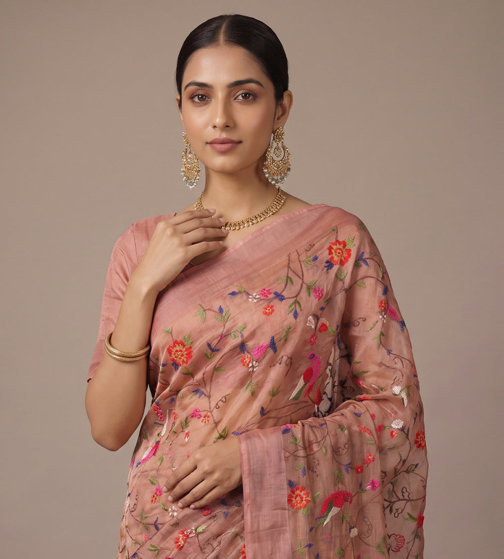 Pink Kota Silk Saree