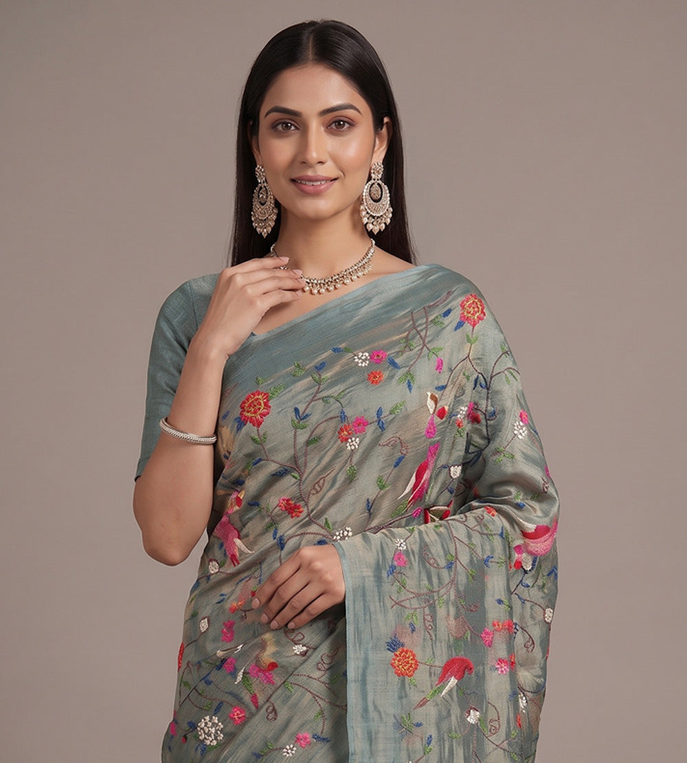 Blue Kota Silk Saree