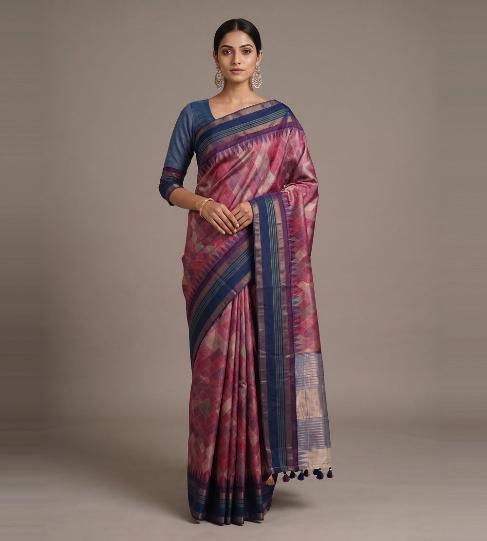 Multicolour Tussar Saree