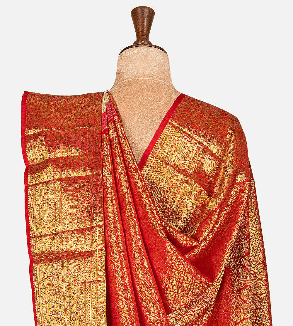 Light Beige Kanchipuram Silk Saree
