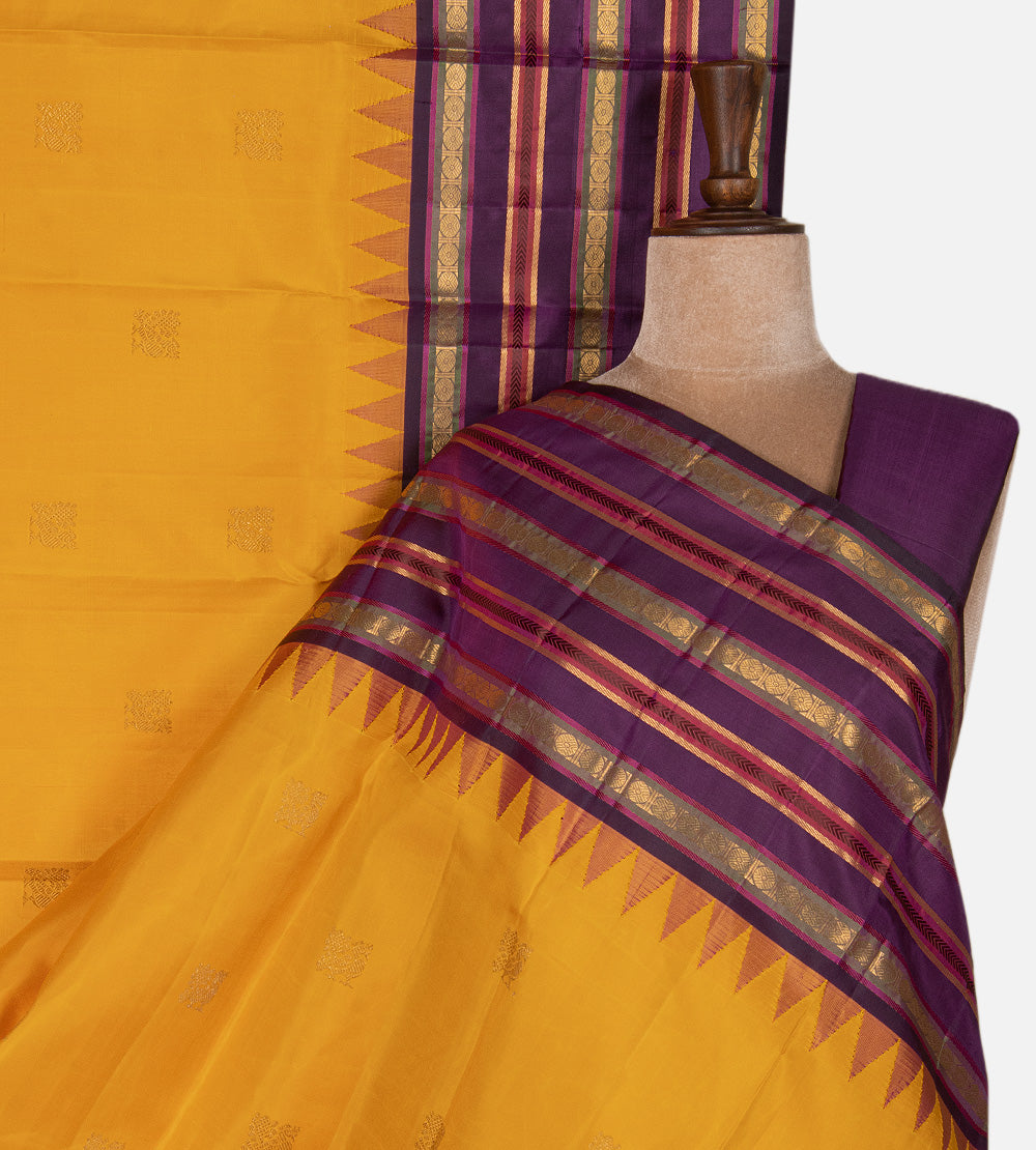 Yellow Kanchipuram Silk Saree
