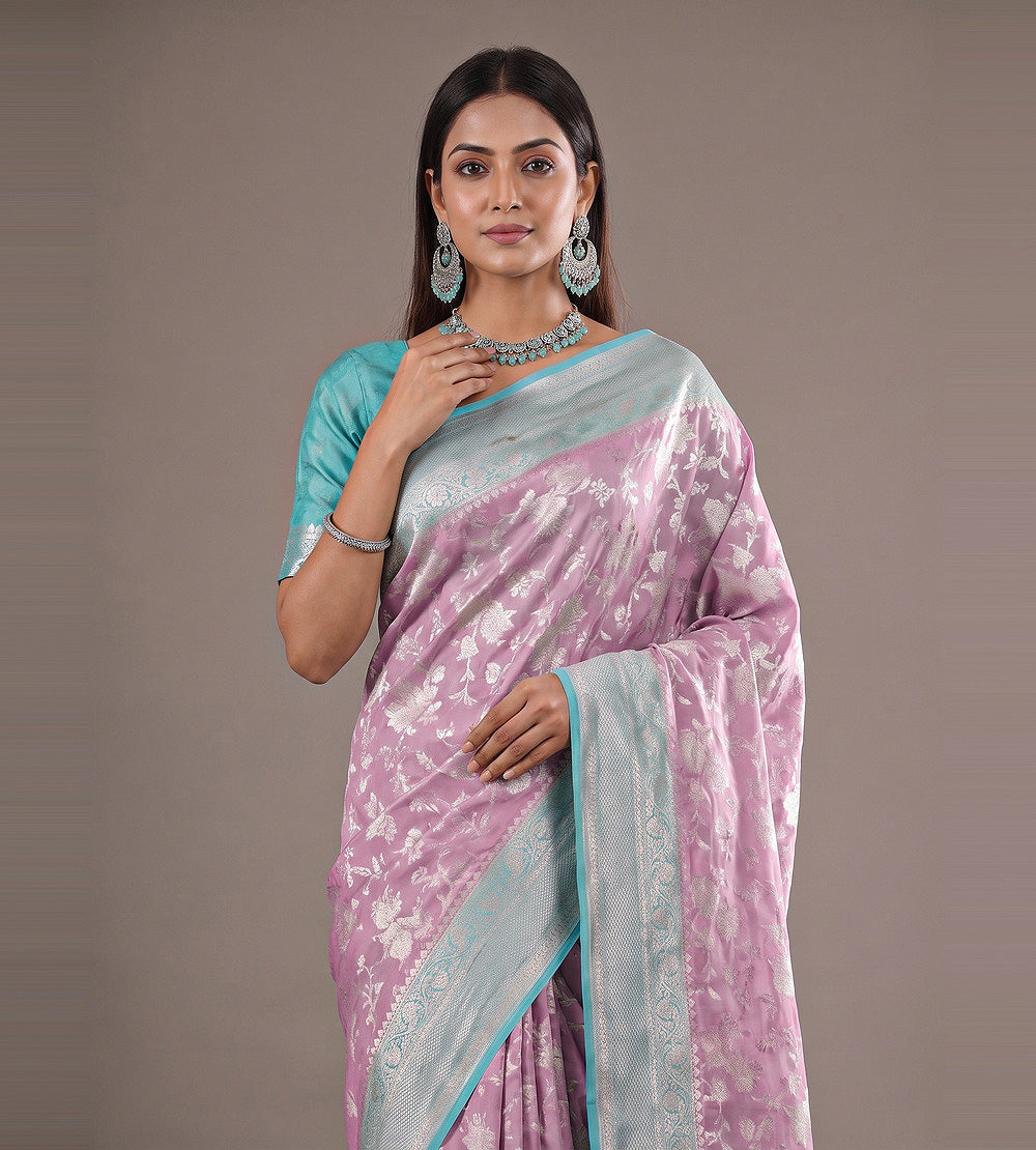 Light Pink Banarasi Georgette Saree