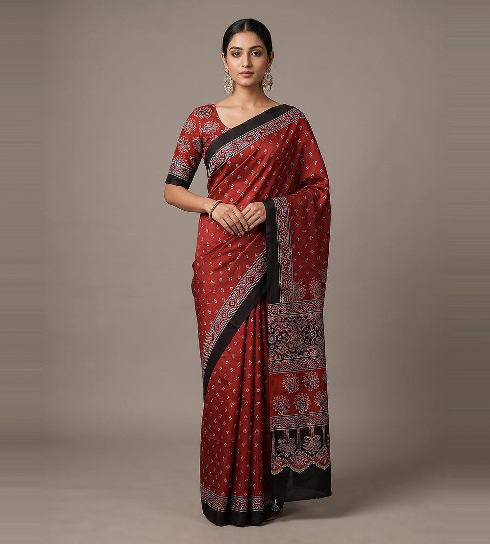Maroon Modal Silk Saree