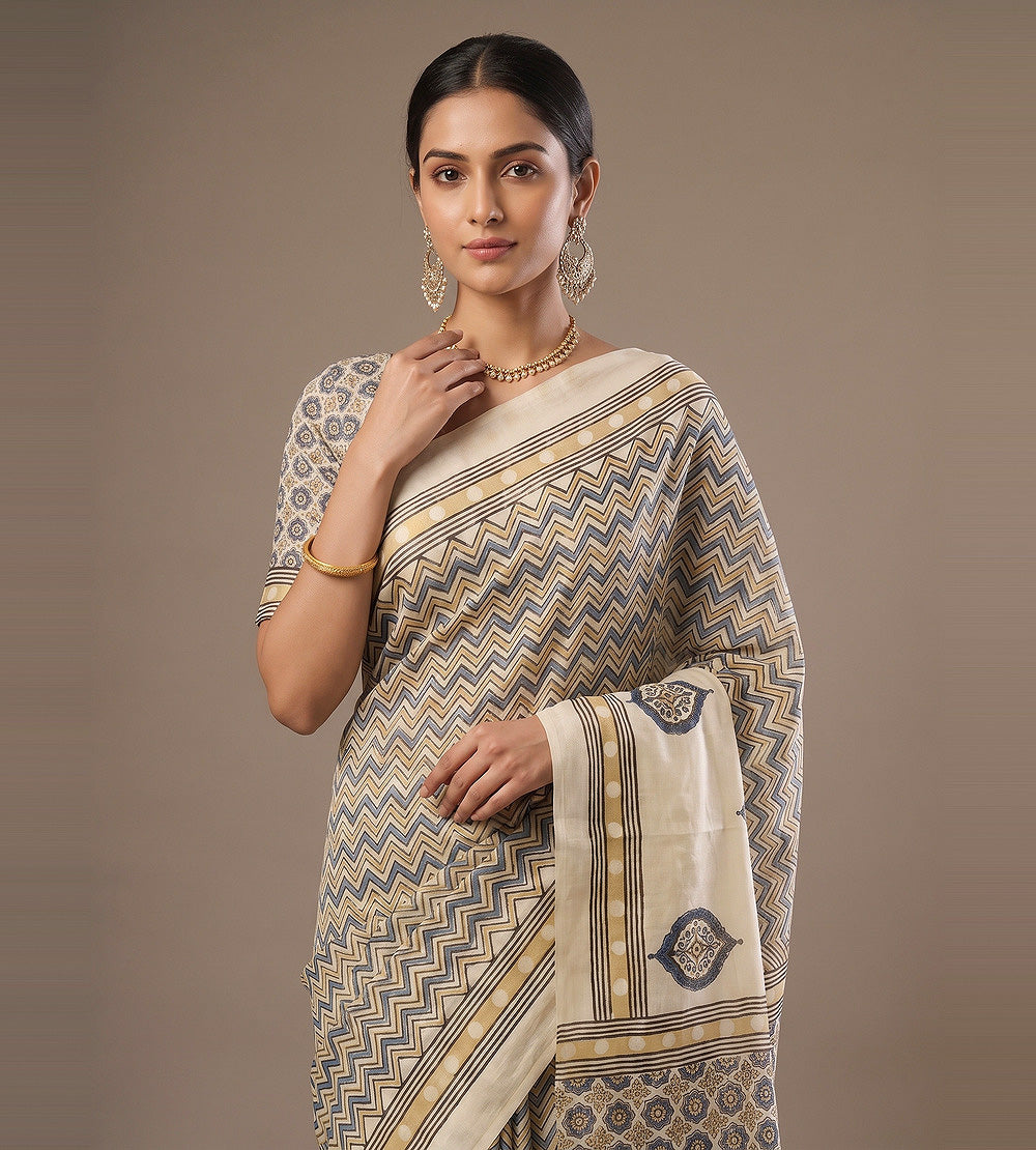 Light Beige Modal Silk Saree
