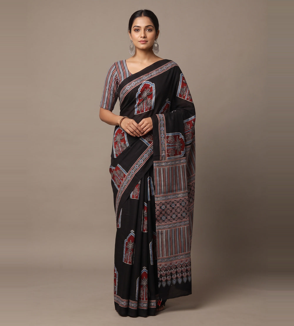 Black Modal Silk Saree