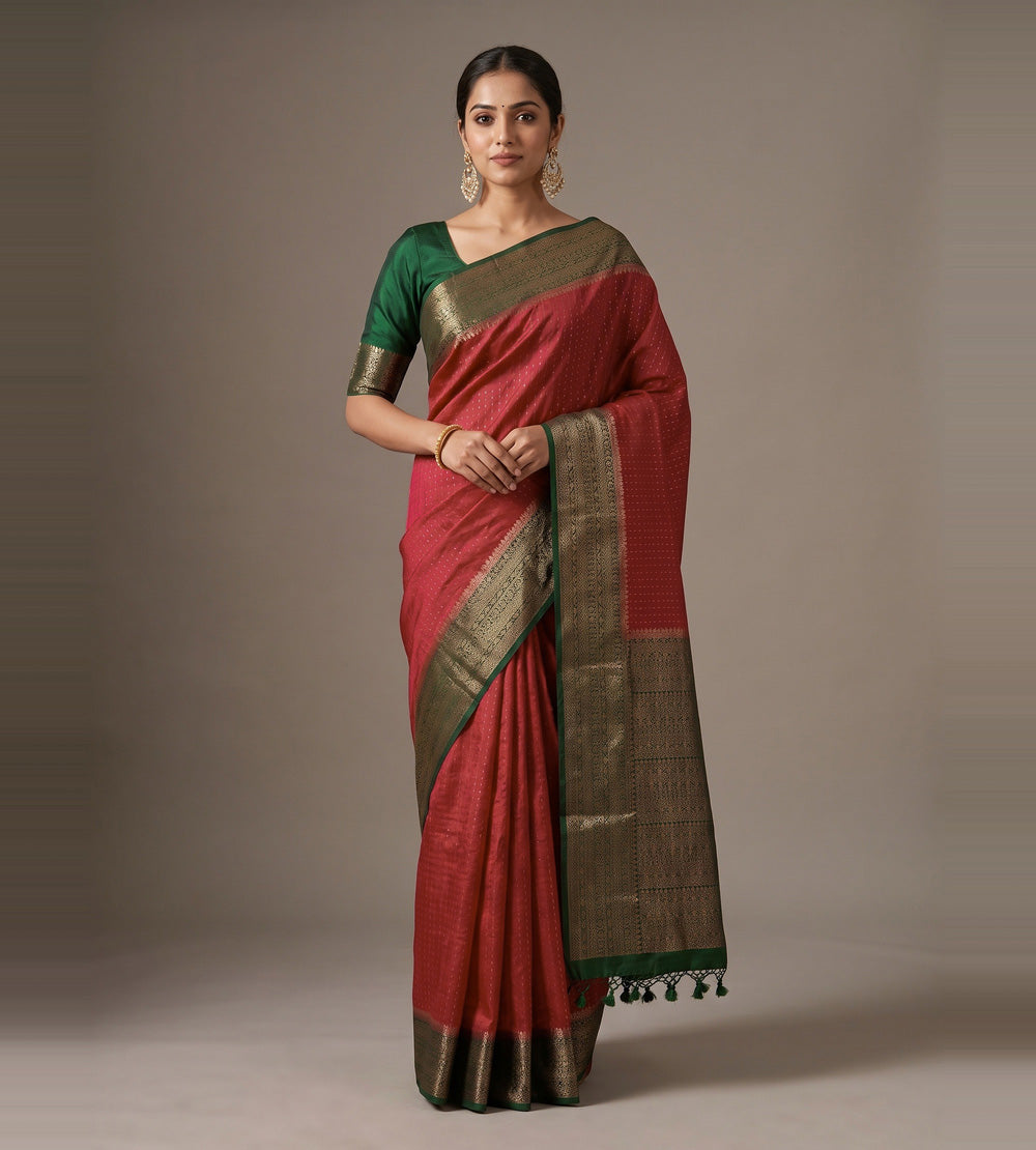 Red Chaniya Silk Saree