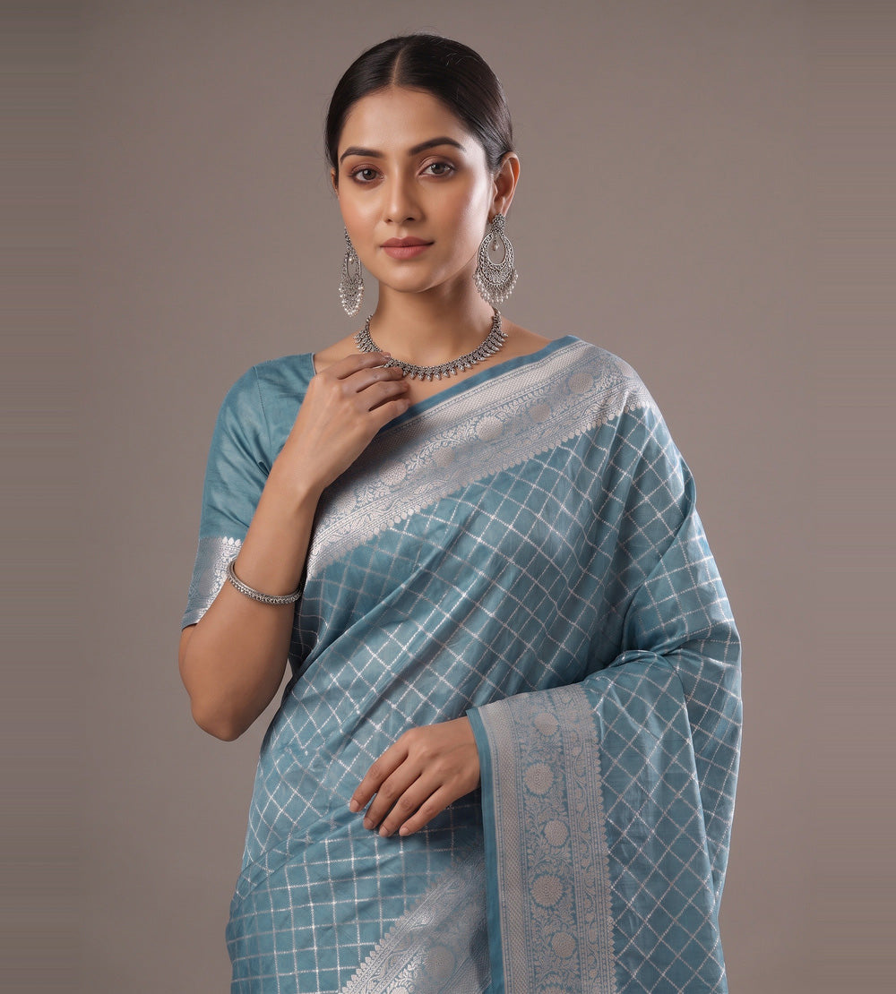 Blue Chaniya Silk Saree