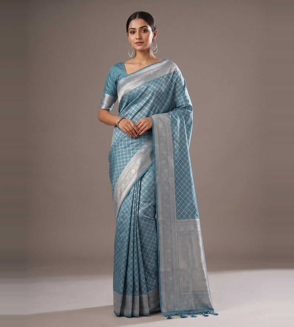 Blue Chaniya Silk Saree