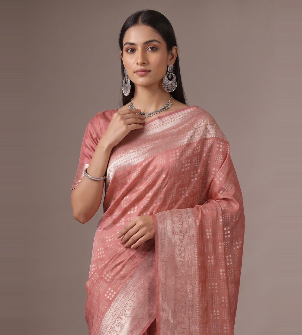 Pink Chaniya Silk Saree