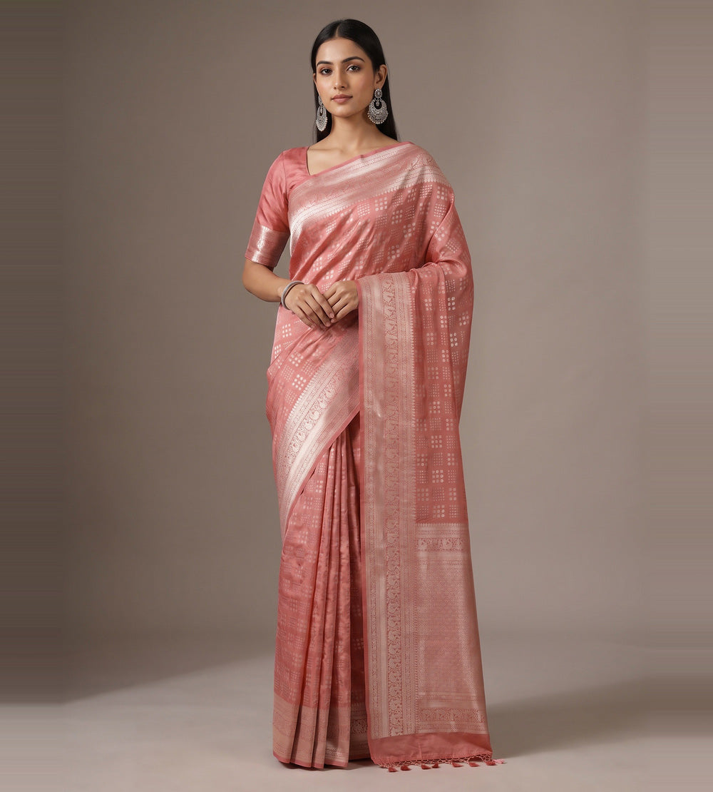 Pink Chaniya Silk Saree