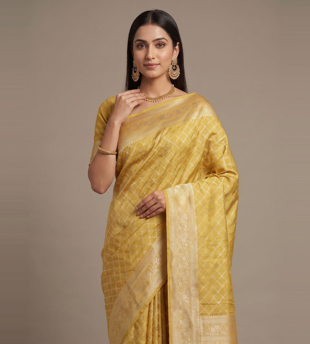 Yellow Chaniya Silk Saree
