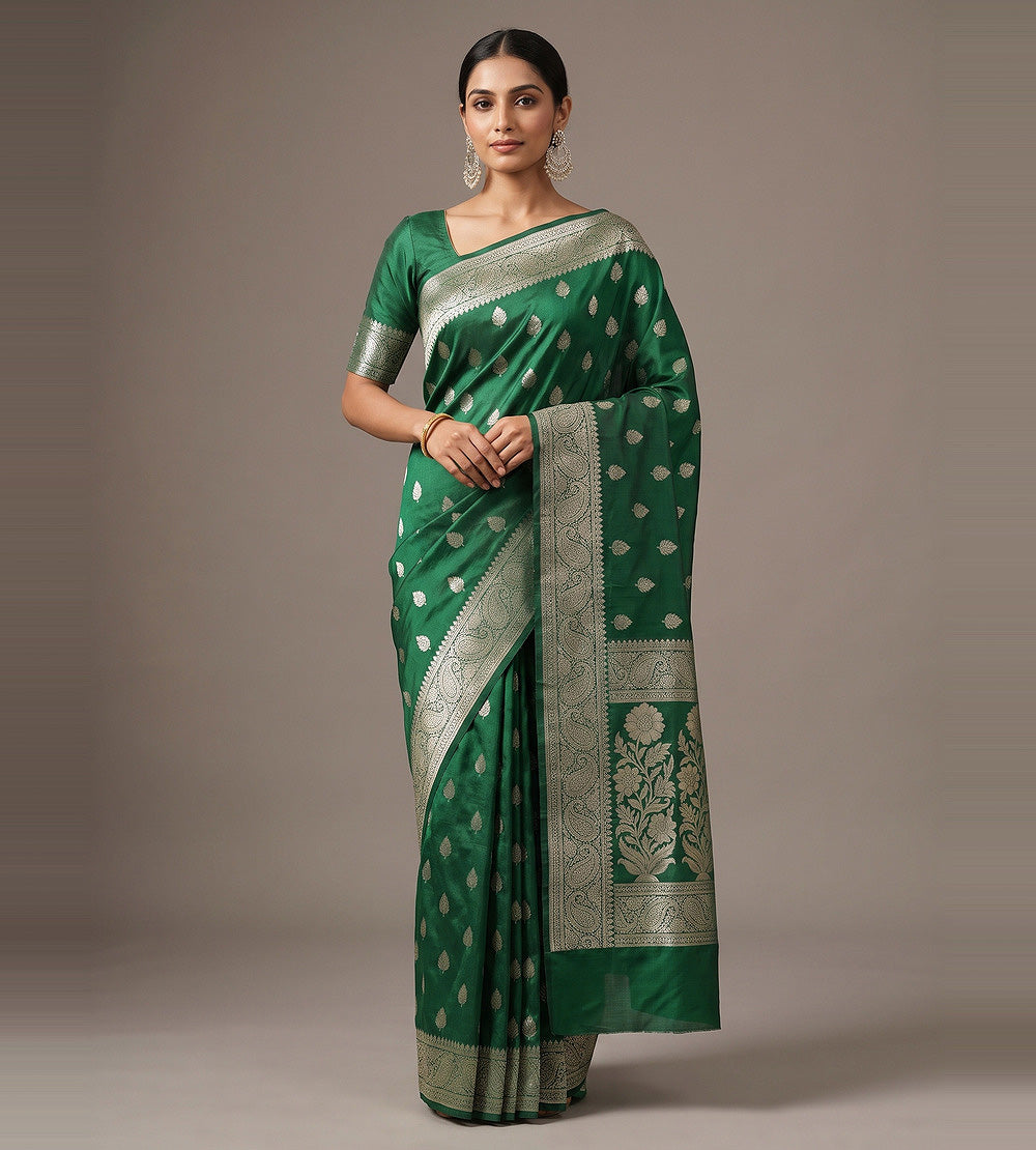 Green Banarasi Silk Saree