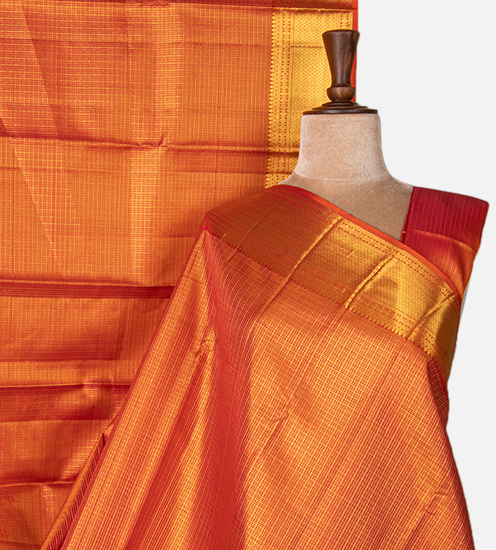 Orange Kanchipuram Silk Saree