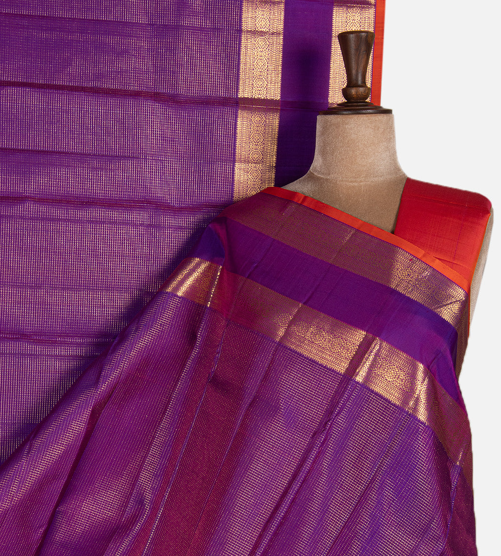Purple Kanchipuram Silk Saree