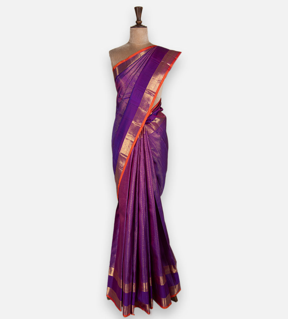 Purple Kanchipuram Silk Saree