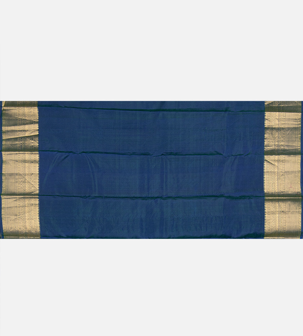 Peacock Blue Soft Silk Saree