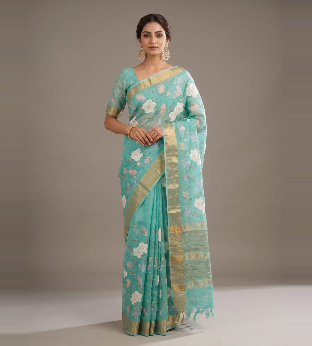 Blue Kota Silk Saree