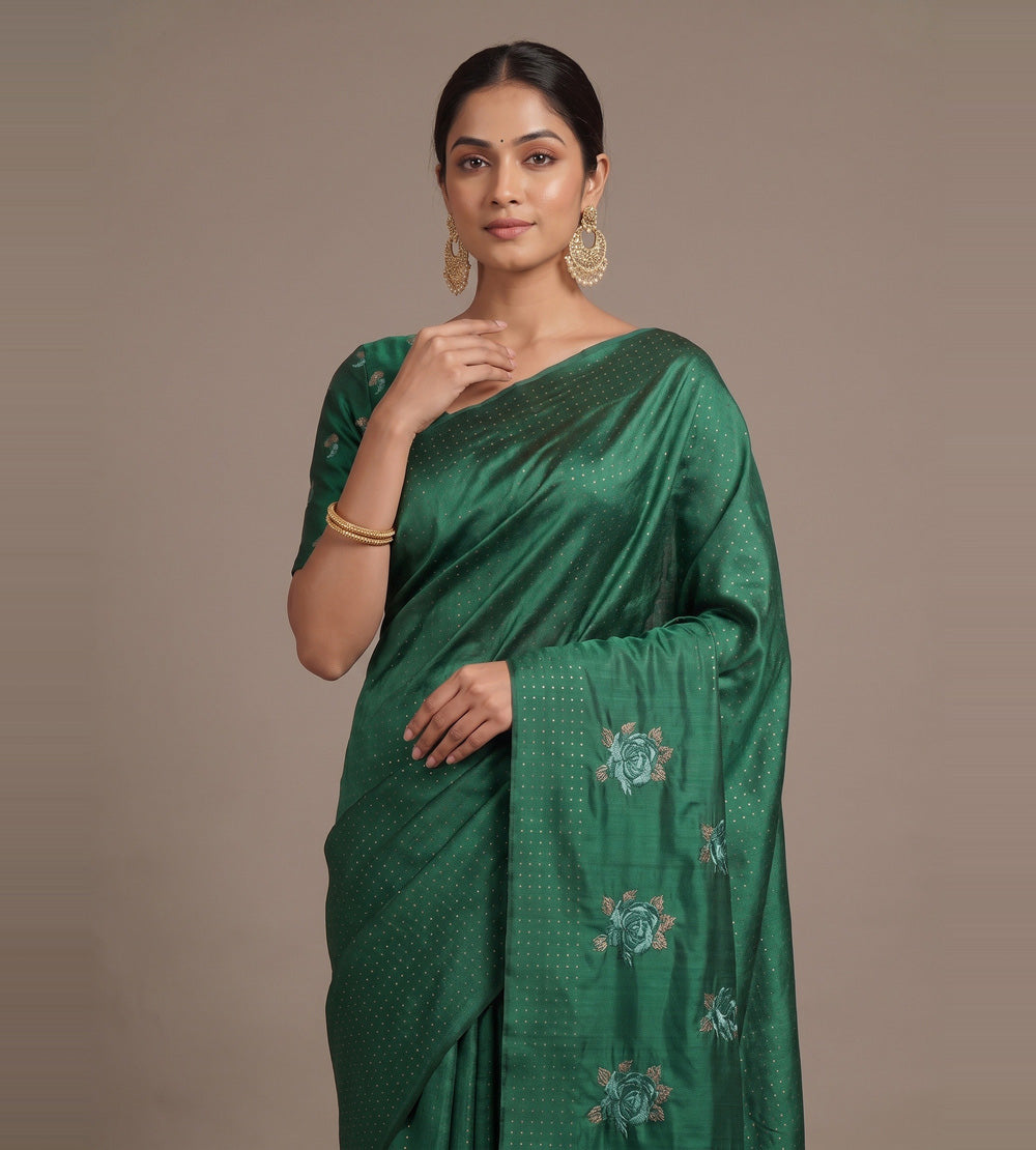Green Tussar Saree