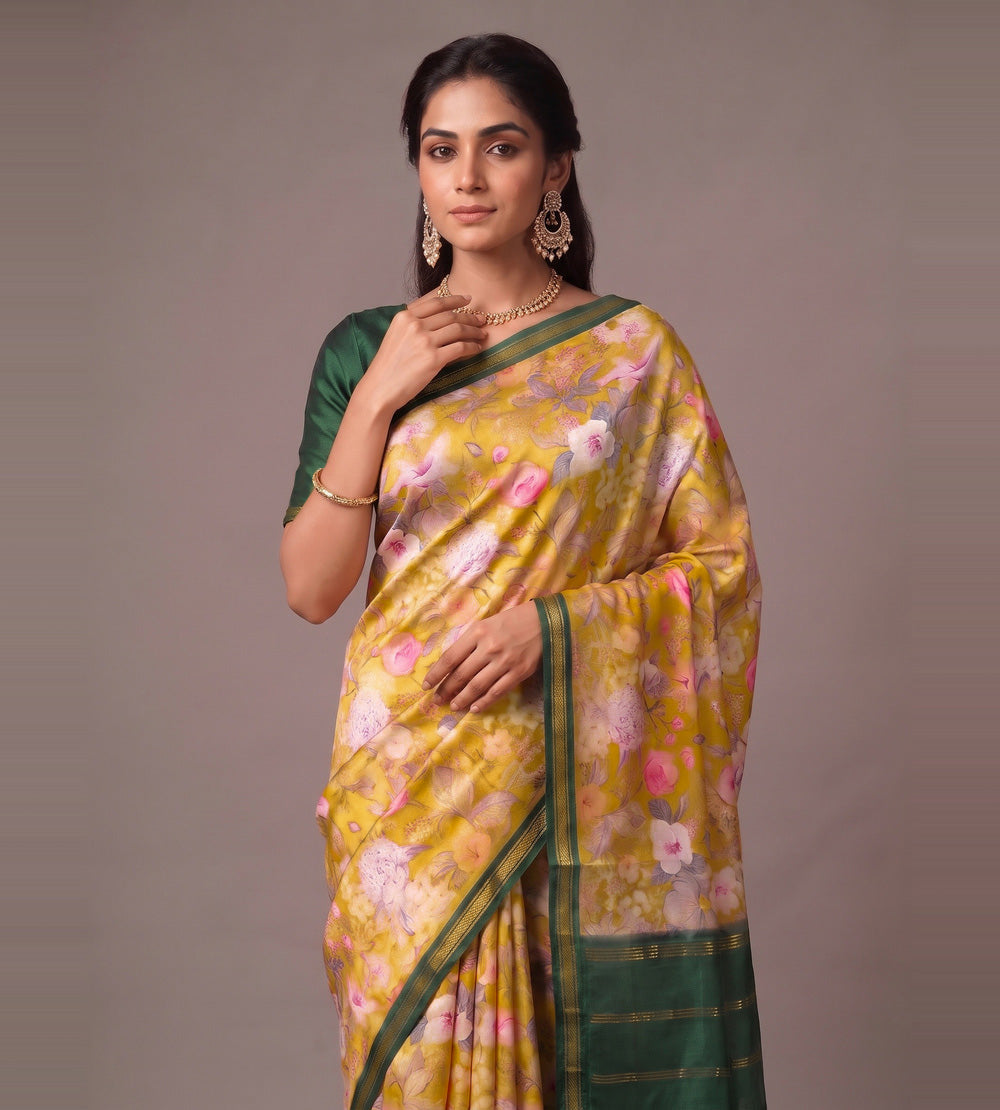 Yellow Soft Silk Saree