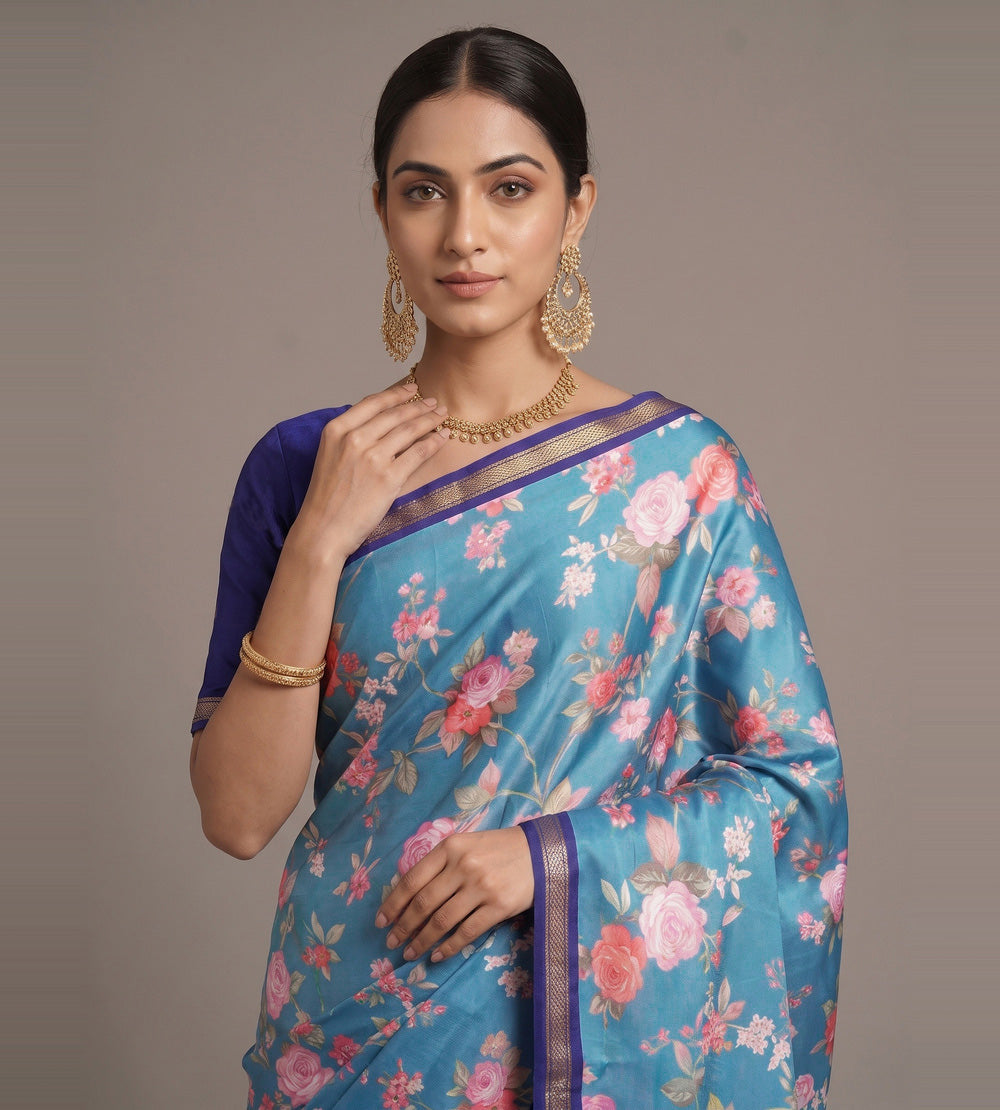 Blue Soft Silk Saree