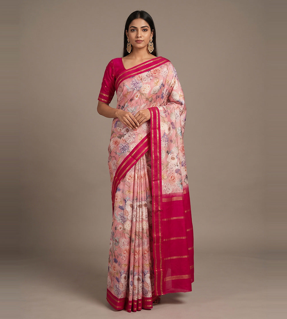 Light Pink Soft Silk Saree