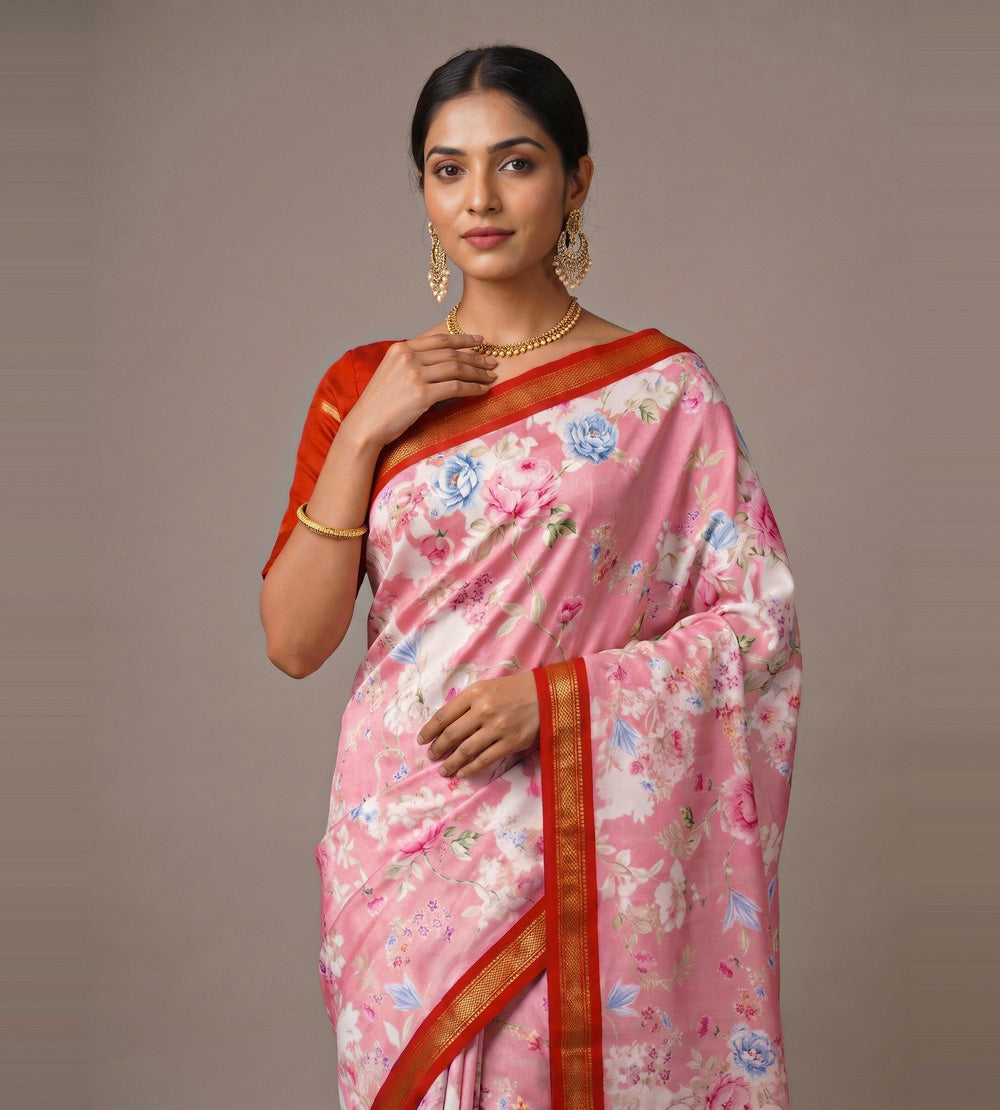 Light Pink Soft Silk Saree