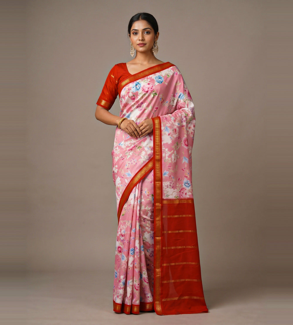 Light Pink Soft Silk Saree