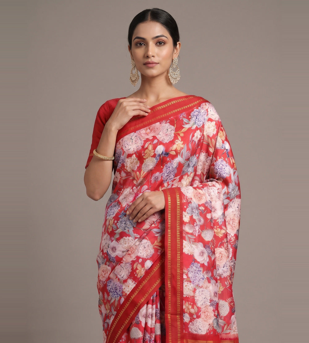 Red Soft Silk Saree