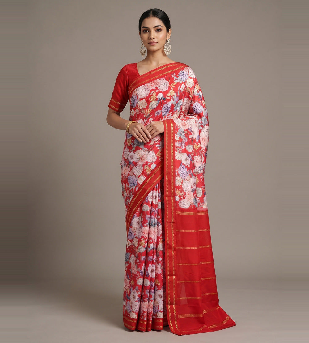Red Soft Silk Saree