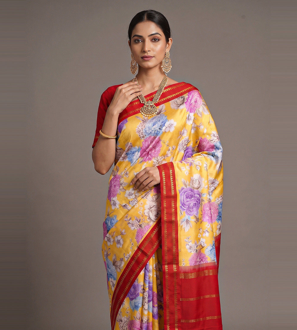 Yellow Soft Silk Saree