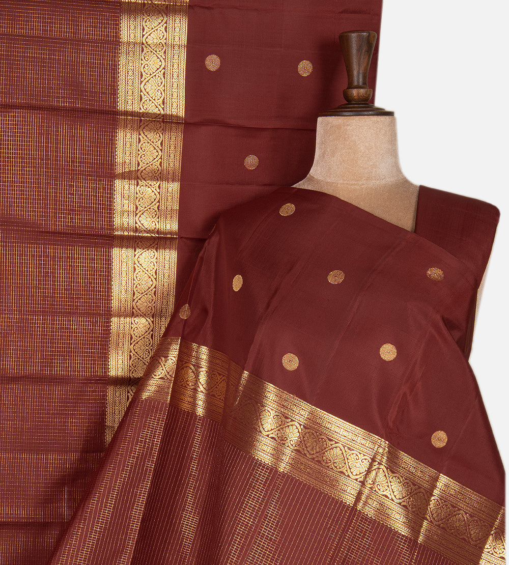 Maroon Kanchipuram Silk Saree
