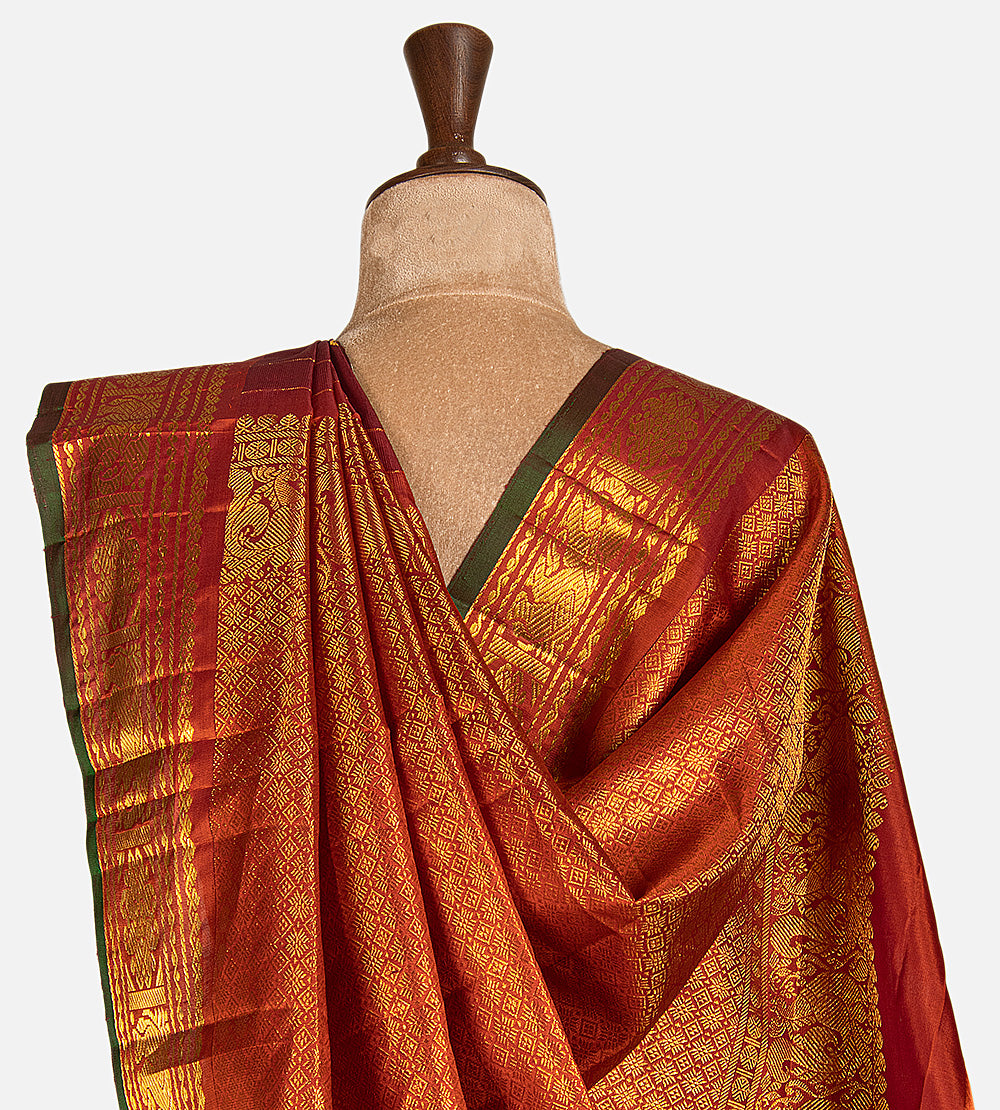Maroon Kanchipuram Silk Saree