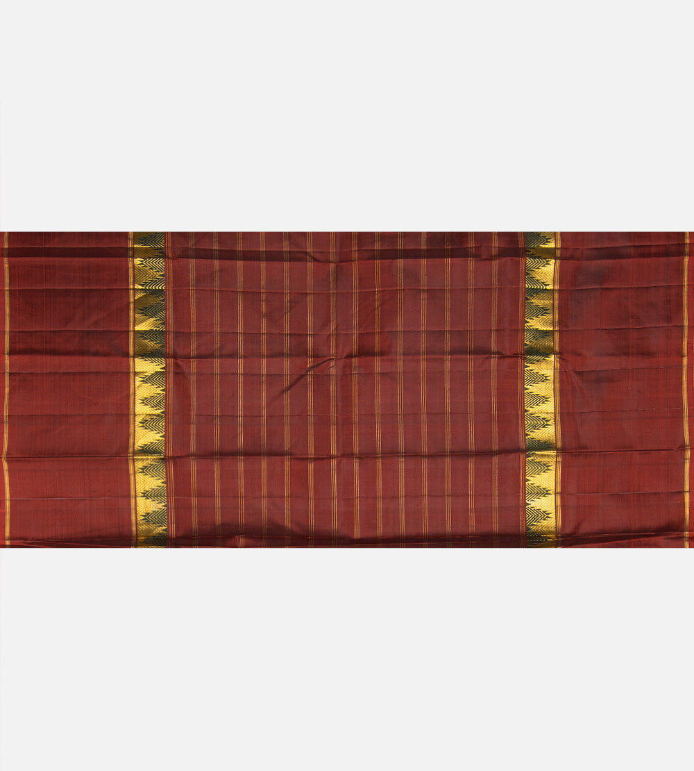 Deep Coffee Brown Kanchipuram Silk Saree