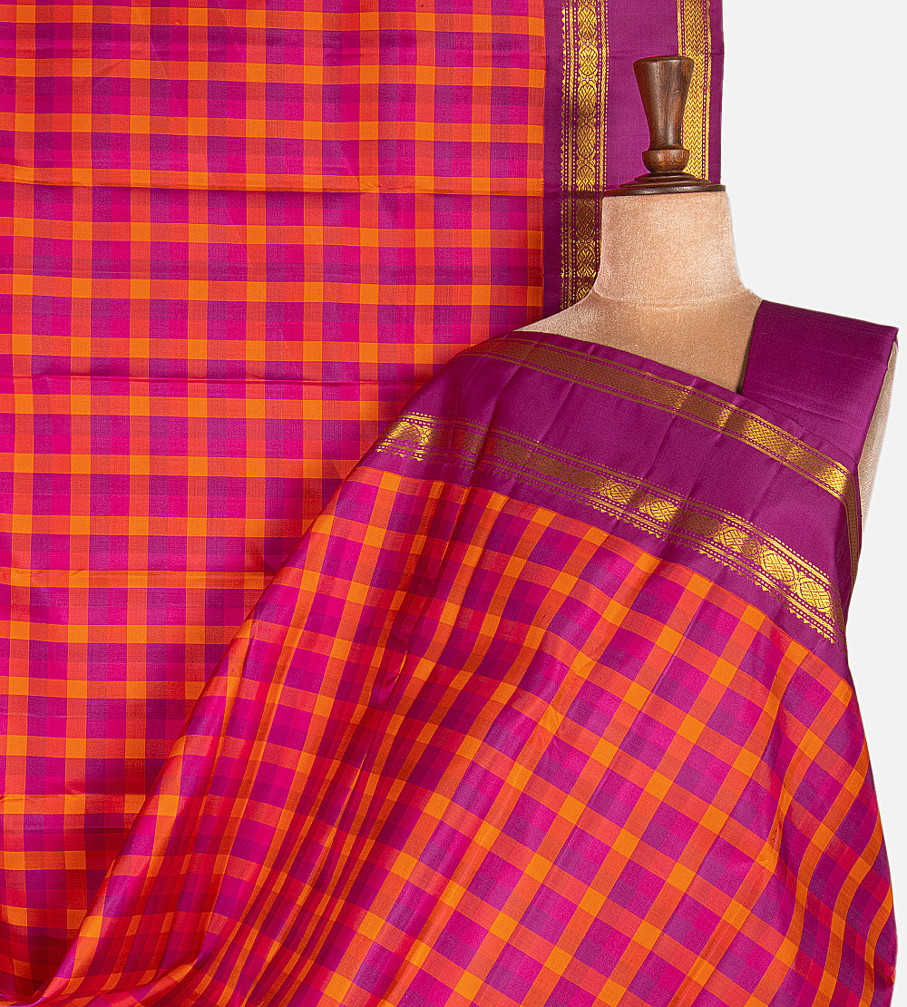 Multicolour Kanchipuram Silk Saree