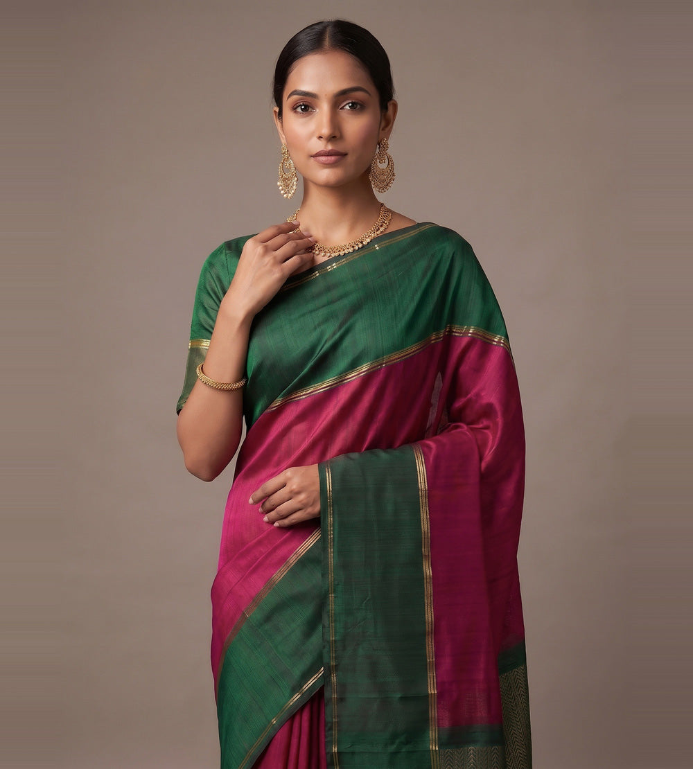 Pink Raw Silk Saree