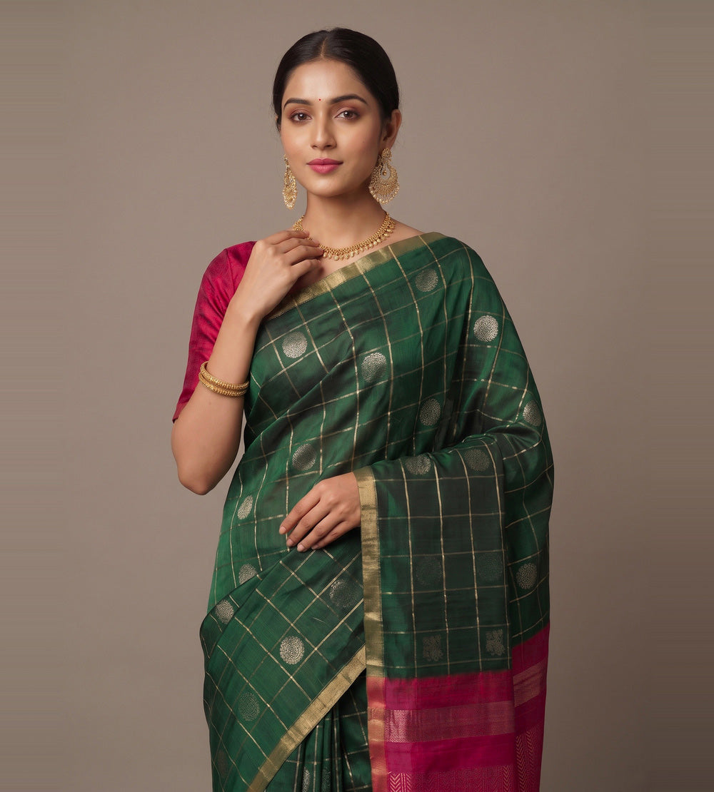 Green Raw Silk Saree