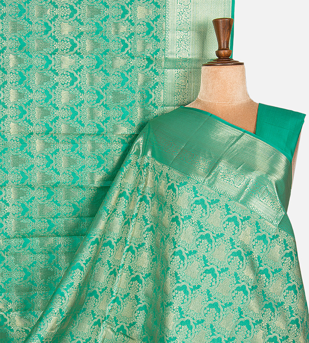 Teal Green Kanchipuram Silk Saree